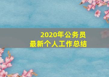 2020年公务员最新个人工作总结