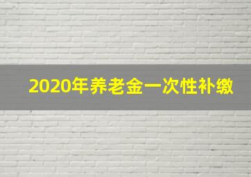 2020年养老金一次性补缴