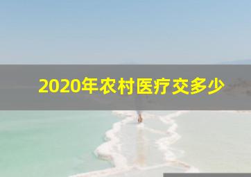 2020年农村医疗交多少