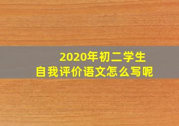 2020年初二学生自我评价语文怎么写呢