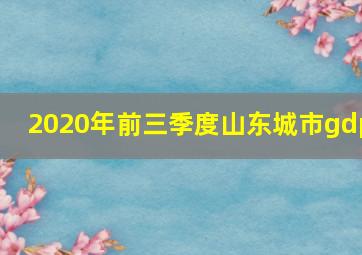 2020年前三季度山东城市gdp