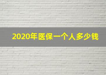 2020年医保一个人多少钱