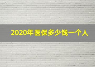 2020年医保多少钱一个人