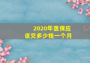 2020年医保应该交多少钱一个月