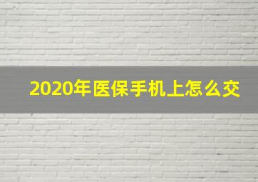 2020年医保手机上怎么交