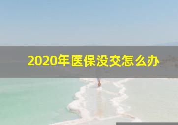 2020年医保没交怎么办