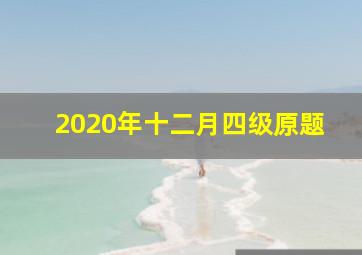 2020年十二月四级原题