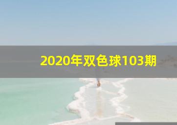 2020年双色球103期