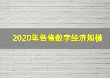 2020年各省数字经济规模