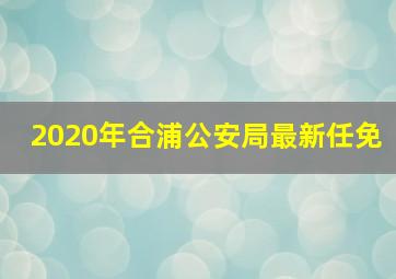 2020年合浦公安局最新任免