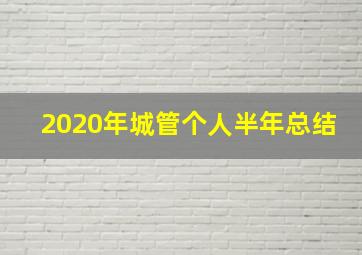 2020年城管个人半年总结