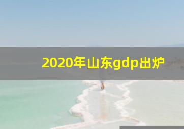 2020年山东gdp出炉