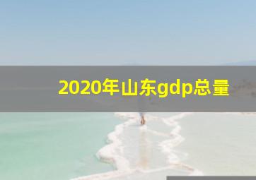 2020年山东gdp总量