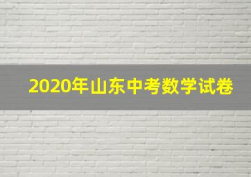 2020年山东中考数学试卷