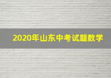 2020年山东中考试题数学