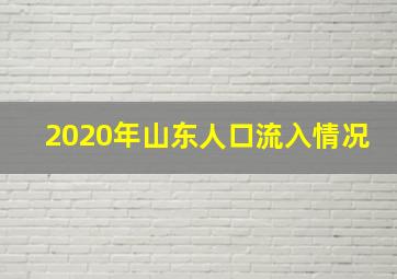 2020年山东人口流入情况