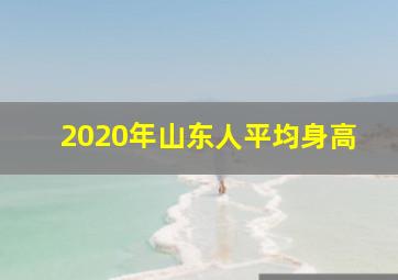 2020年山东人平均身高