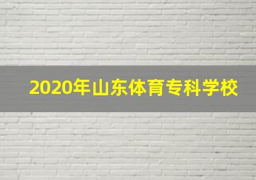 2020年山东体育专科学校