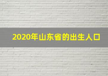 2020年山东省的出生人口