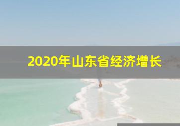 2020年山东省经济增长