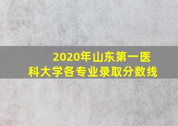 2020年山东第一医科大学各专业录取分数线