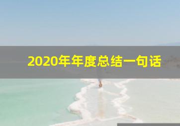 2020年年度总结一句话