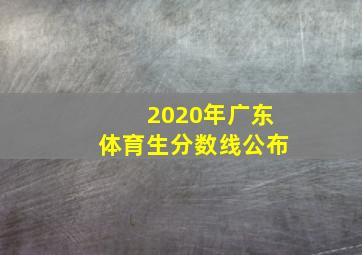 2020年广东体育生分数线公布