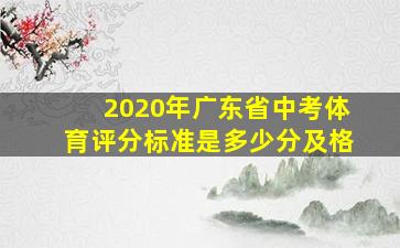 2020年广东省中考体育评分标准是多少分及格