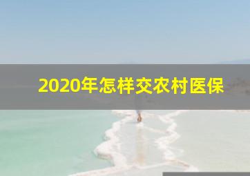 2020年怎样交农村医保