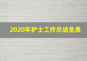 2020年护士工作总结免费