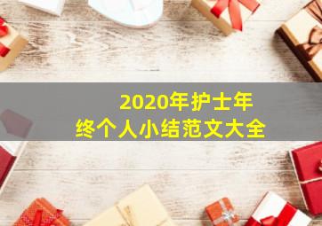 2020年护士年终个人小结范文大全