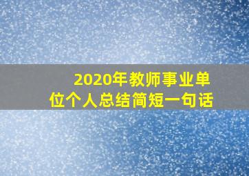 2020年教师事业单位个人总结简短一句话