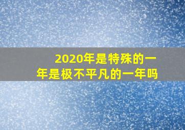 2020年是特殊的一年是极不平凡的一年吗