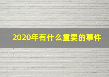 2020年有什么重要的事件