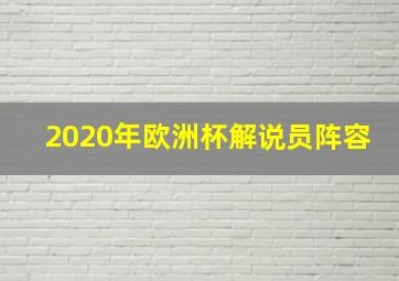 2020年欧洲杯解说员阵容