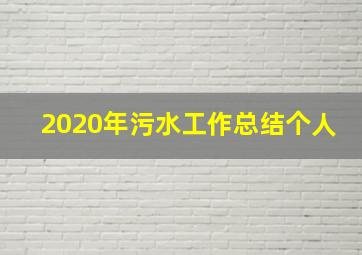 2020年污水工作总结个人