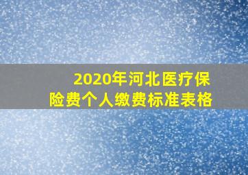 2020年河北医疗保险费个人缴费标准表格