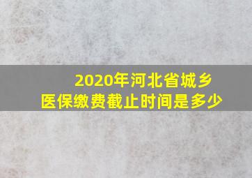 2020年河北省城乡医保缴费截止时间是多少