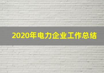 2020年电力企业工作总结