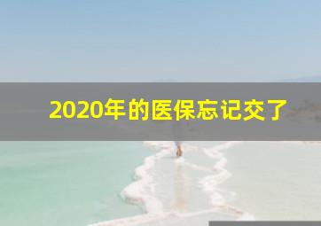 2020年的医保忘记交了