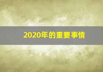 2020年的重要事情