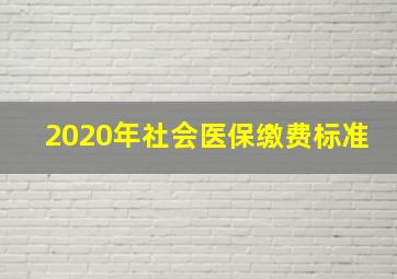 2020年社会医保缴费标准