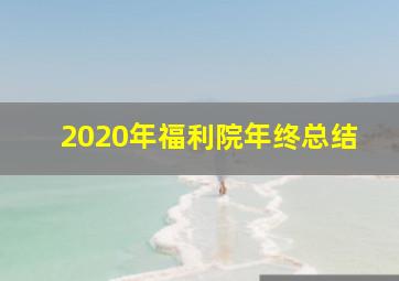 2020年福利院年终总结