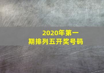 2020年第一期排列五开奖号码