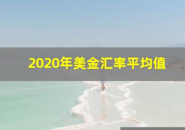 2020年美金汇率平均值