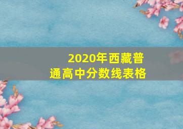 2020年西藏普通高中分数线表格