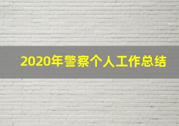 2020年警察个人工作总结