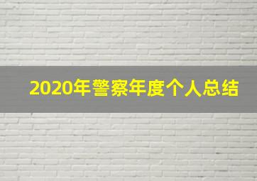 2020年警察年度个人总结