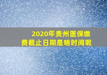 2020年贵州医保缴费截止日期是啥时间呢