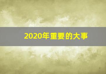 2020年重要的大事